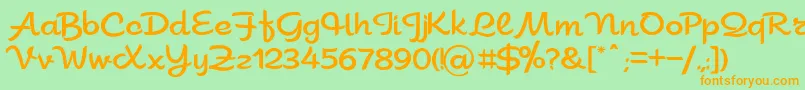 Sahara Font – Orange Fonts on Green Background