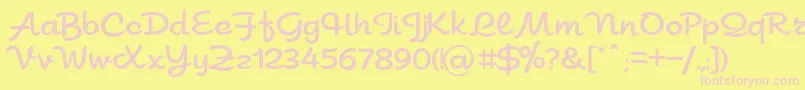 Sahara Font – Pink Fonts on Yellow Background