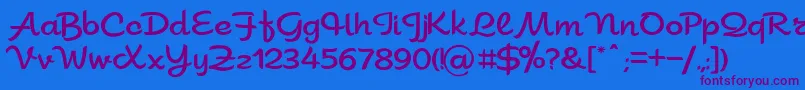Sahara Font – Purple Fonts on Blue Background