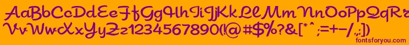 Sahara Font – Purple Fonts on Orange Background