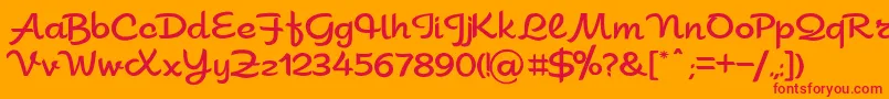 Sahara Font – Red Fonts on Orange Background