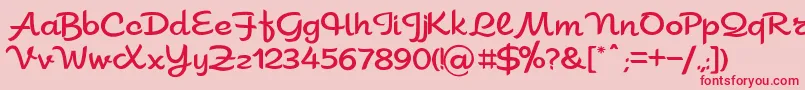 Sahara-Schriftart – Rote Schriften auf rosa Hintergrund