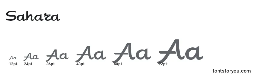 Размеры шрифта Sahara