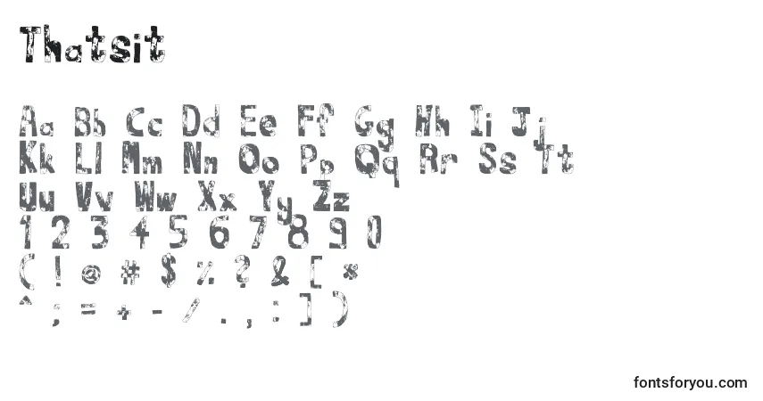 Schriftart Thatsit – Alphabet, Zahlen, spezielle Symbole