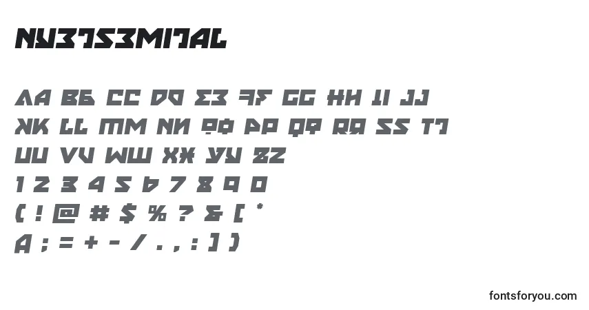 Nyetsemital-fontti – aakkoset, numerot, erikoismerkit