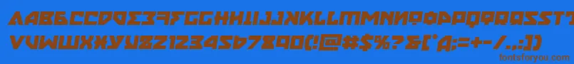 Nyetsemital Font – Brown Fonts on Blue Background