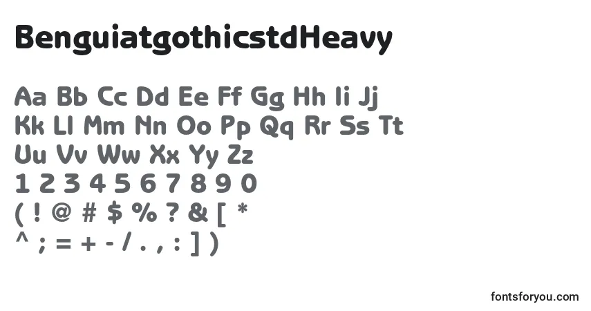 A fonte BenguiatgothicstdHeavy – alfabeto, números, caracteres especiais
