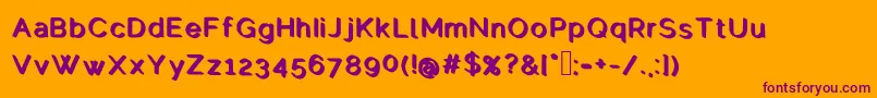 QuickRun Font – Purple Fonts on Orange Background