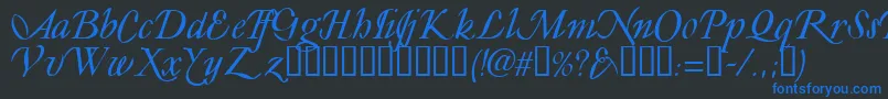 Ly Font – Blue Fonts on Black Background