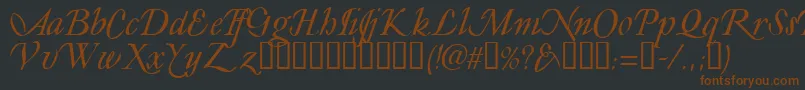 Ly-Schriftart – Braune Schriften auf schwarzem Hintergrund