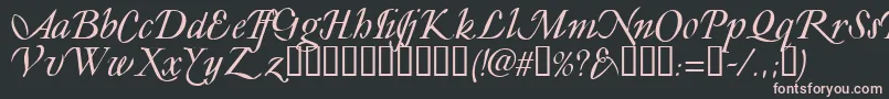 Ly Font – Pink Fonts on Black Background