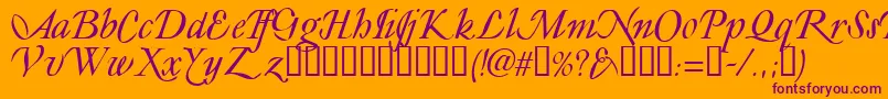 Ly Font – Purple Fonts on Orange Background