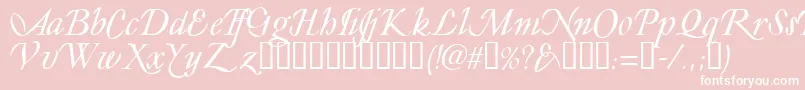 Ly-Schriftart – Weiße Schriften auf rosa Hintergrund