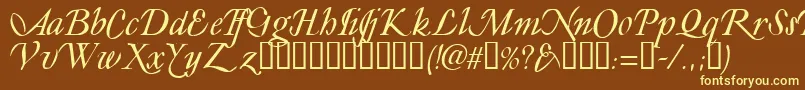 Ly Font – Yellow Fonts on Brown Background