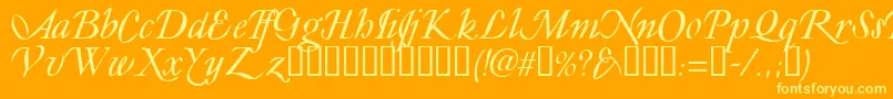 Więcej informacji o czcionce Ly Czcionka Ly – żółte czcionki na pomarańczowym tle