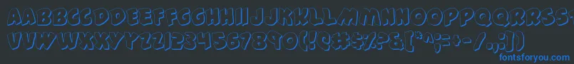 44v2s Font – Blue Fonts on Black Background