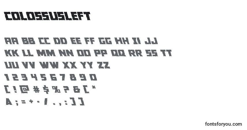 Colossusleft-fontti – aakkoset, numerot, erikoismerkit