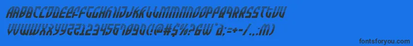 Zoneriderhalfital-Schriftart – Schwarze Schriften auf blauem Hintergrund