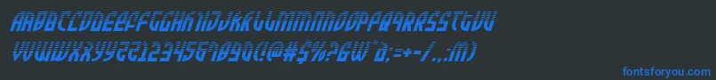 Шрифт Zoneriderhalfital – синие шрифты на чёрном фоне