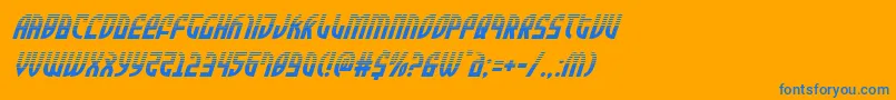 Zoneriderhalfital-fontti – siniset fontit oranssilla taustalla