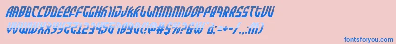 フォントZoneriderhalfital – ピンクの背景に青い文字