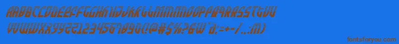 Zoneriderhalfital-Schriftart – Braune Schriften auf blauem Hintergrund