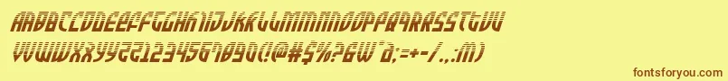 フォントZoneriderhalfital – 茶色の文字が黄色の背景にあります。