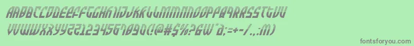 フォントZoneriderhalfital – 緑の背景に灰色の文字