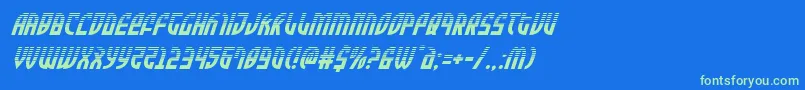 Zoneriderhalfital Font – Green Fonts on Blue Background