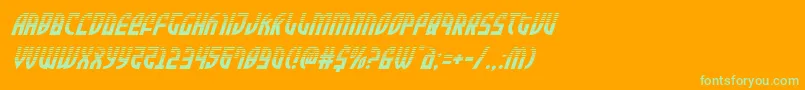 Zoneriderhalfital Font – Green Fonts on Orange Background