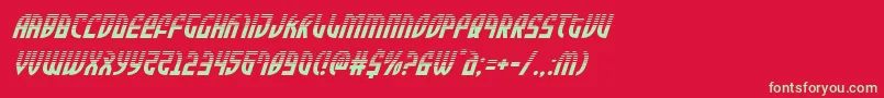 フォントZoneriderhalfital – 赤い背景に緑の文字