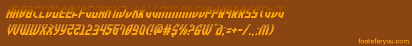 フォントZoneriderhalfital – オレンジ色の文字が茶色の背景にあります。
