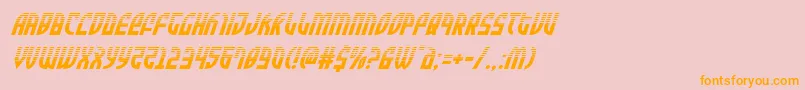 フォントZoneriderhalfital – オレンジの文字がピンクの背景にあります。