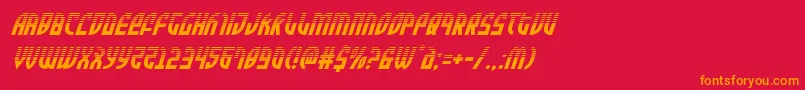 Zoneriderhalfital-Schriftart – Orangefarbene Schriften auf rotem Hintergrund