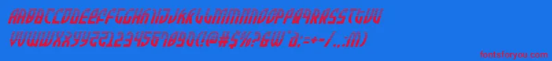 フォントZoneriderhalfital – 赤い文字の青い背景