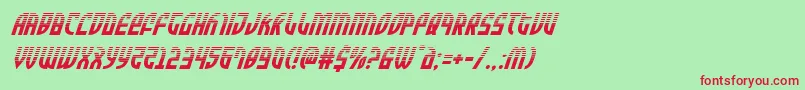 フォントZoneriderhalfital – 赤い文字の緑の背景