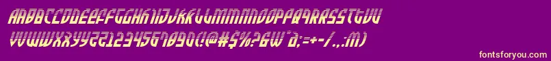 フォントZoneriderhalfital – 紫の背景に黄色のフォント