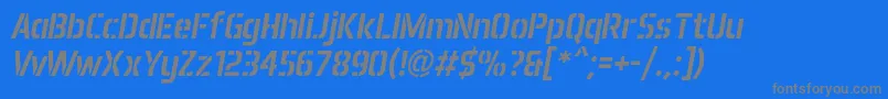 AeroMaticsStencilItalic Font – Gray Fonts on Blue Background