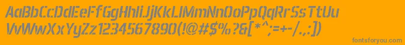 AeroMaticsStencilItalic Font – Gray Fonts on Orange Background