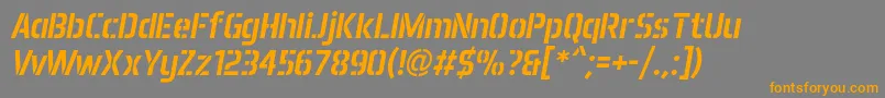 AeroMaticsStencilItalic Font – Orange Fonts on Gray Background