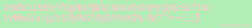 フォントAeroMaticsStencilItalic – 緑の背景にピンクのフォント