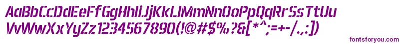 Police AeroMaticsStencilItalic – polices violettes