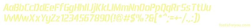 AeroMaticsStencilItalic Font – Yellow Fonts on White Background