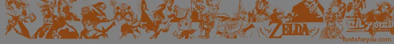 Więcej informacji o czcionce LegendOfZeldaTrifont Czcionka LegendOfZeldaTrifont – brązowe czcionki na szarym tle