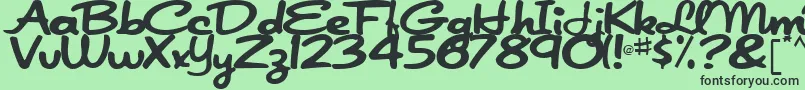 フォントJapanRegular – 緑の背景に黒い文字
