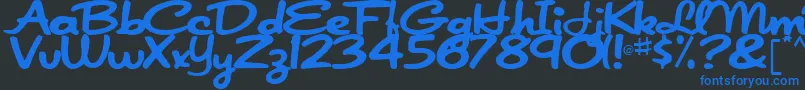 JapanRegular Font – Blue Fonts on Black Background