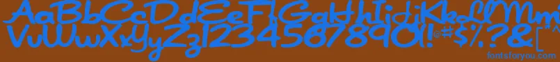 JapanRegular Font – Blue Fonts on Brown Background