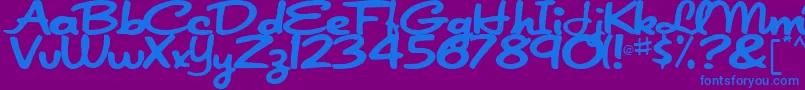 JapanRegular-fontti – siniset fontit violetilla taustalla