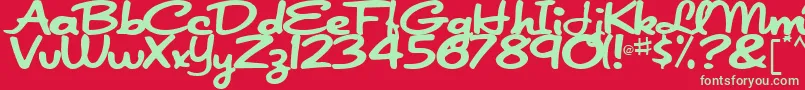 JapanRegular Font – Green Fonts on Red Background