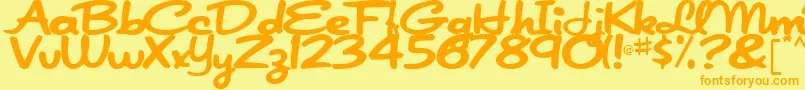 JapanRegular Font – Orange Fonts on Yellow Background